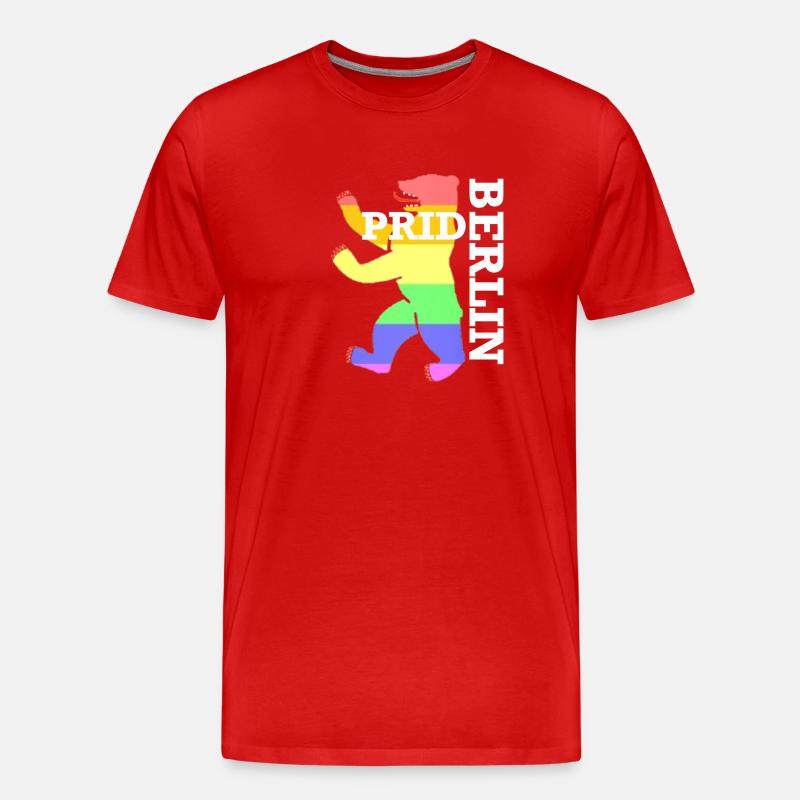 LGBT Berlin Pride Bär - Männer Premium Bio T-Shirt - Rot