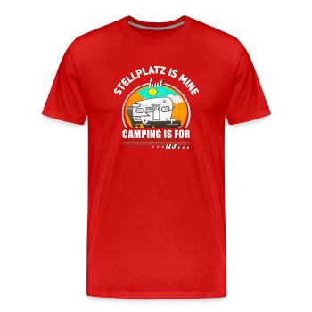 Camper Familie - Camping Wagen - Männer Premium Bio T-Shirt - Rot - Vorne - Damien (186cm)