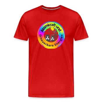 Atomkraft und Erneuerbare Energien - Männer Premium Bio T-Shirt - Rot - Vorne - Damien (186cm)