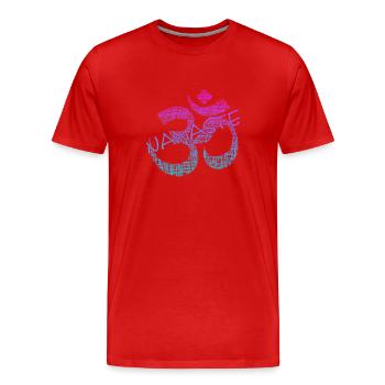 Namaste - Männer Premium Bio T-Shirt - Rot - Vorne - Damien (186cm)