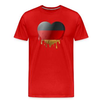 Germany Flag German Flag Heart Home - Men's Premium Organic T-Shirt - red - Front - Damien (186cm)