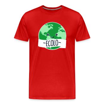Ecolo écologie protection de la planète - T-shirt bio Premium Homme - rouge - Devant - Damien (186cm)