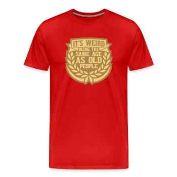 être âgé - T-shirt bio Premium Homme - rouge - Devant - Damien (186cm)