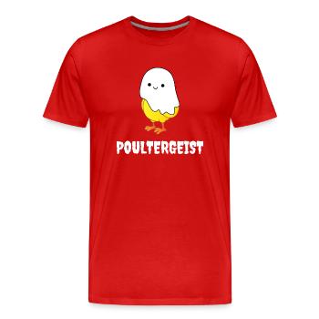 poultergeist - T-shirt bio Premium Homme - rouge - Devant - Damien (186cm)