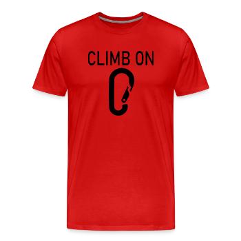 climbing - Männer Premium Bio T-Shirt - Rot - Vorne - Damien (186cm)
