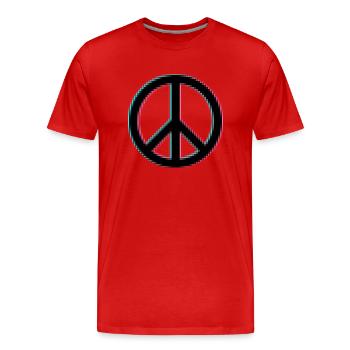 PEACE PIXEL - Männer Premium Bio T-Shirt - Rot - Vorne - Damien (186cm)