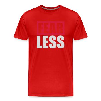 fearless Text Quote Design - Men's Premium Organic T-Shirt - red - Front - Damien (186cm)