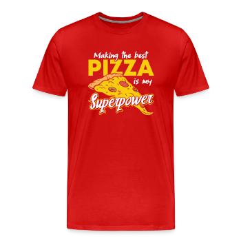 Pizza Baker Pizza Lovers Pizza Gift - Men's Premium Organic T-Shirt - red - Front - Damien (186cm)