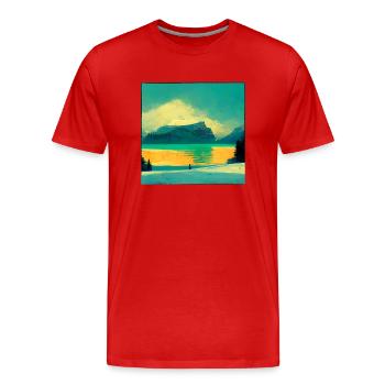 Wunderschöne Natur - Männer Premium Bio T-Shirt - Rot - Vorne - Damien (186cm)