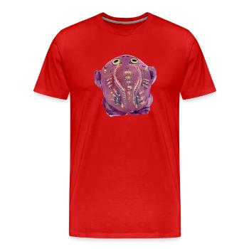 Purple Kröte - Männer Premium Bio T-Shirt - Rot - Vorne - Damien (186cm)