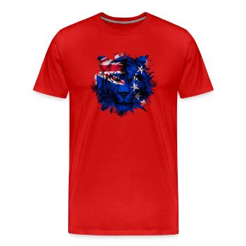 Cook Islands - Men's Premium Organic T-Shirt - red - Front - Damien (186cm)
