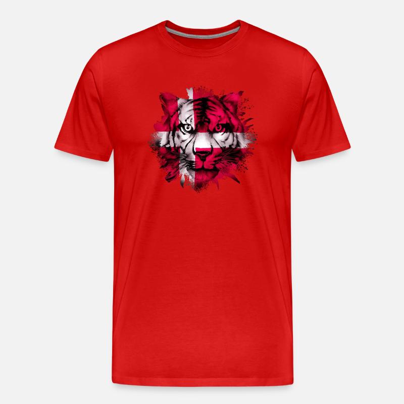 Dänemark - Männer Premium Bio T-Shirt - Rot