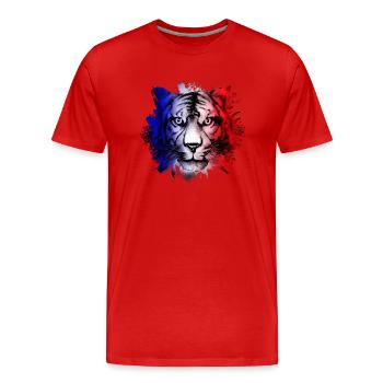 France - Men's Premium Organic T-Shirt - red - Front - Damien (186cm)