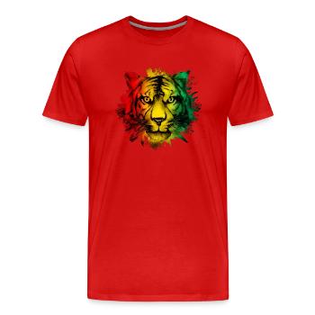 Guinée - T-shirt bio Premium Homme - rouge - Devant - Damien (186cm)