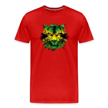 Jamaika - Männer Premium Bio T-Shirt - Rot - Vorne - Damien (186cm)