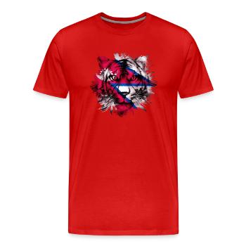 Népal - T-shirt bio Premium Homme - rouge - Devant - Damien (186cm)