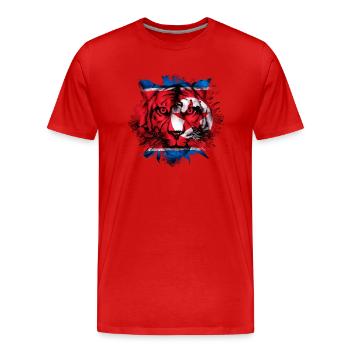 Corée du Nord - T-shirt bio Premium Homme - rouge - Devant - Damien (186cm)
