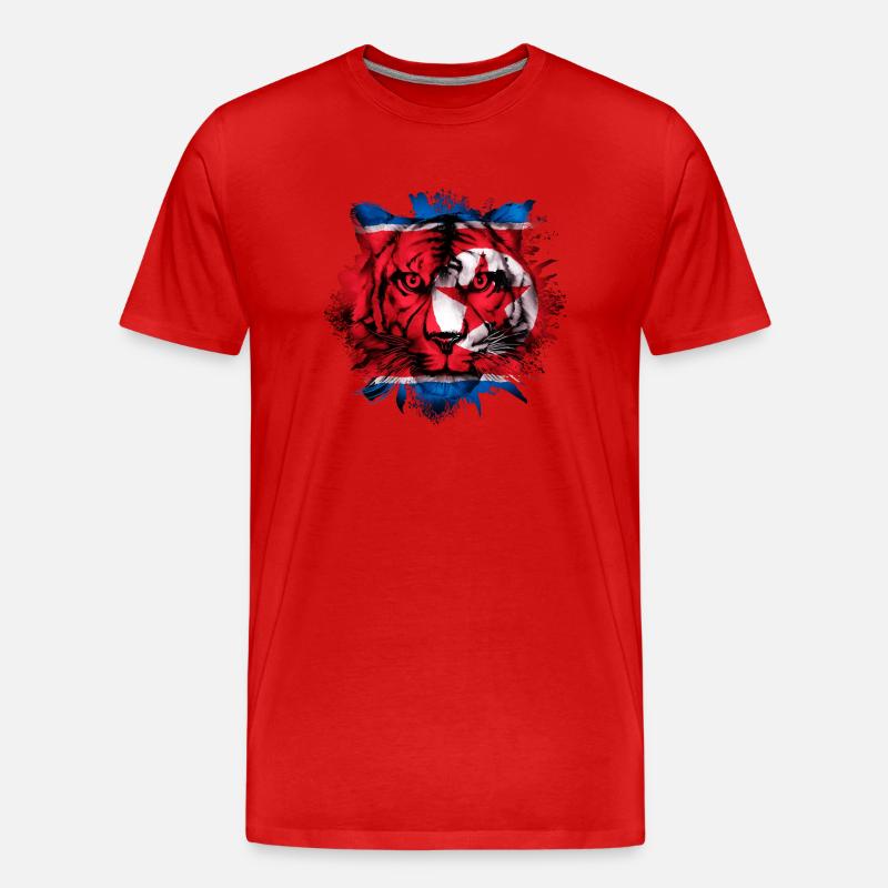 Nordkorea - Männer Premium Bio T-Shirt - Rot