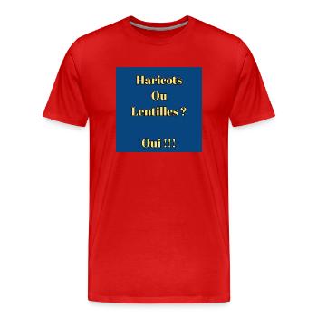 Streetwear HLO - T-shirt bio Premium Homme - rouge - Devant - Damien (186cm)