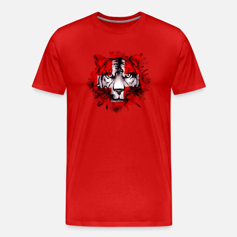 Schweiz - Männer Premium Bio T-Shirt - Rot