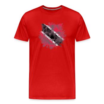 Trinité-et-Tobago - T-shirt bio Premium Homme - rouge - Devant - Damien (186cm)