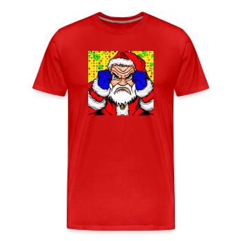 Le Père Noël de mauvaise humeur - T-shirt bio Premium Homme - rouge - Devant - Damien (186cm)