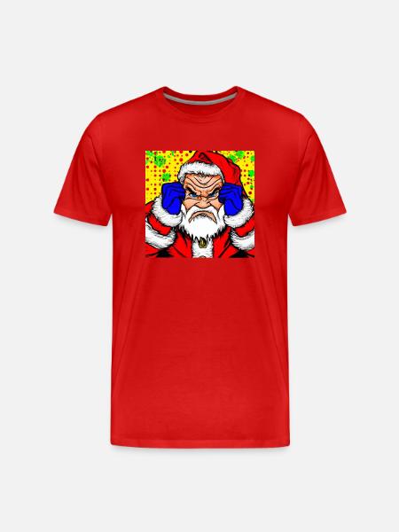 Babbo Natale di cattivo umore - Maglietta ecologica premium da uomo - rosso