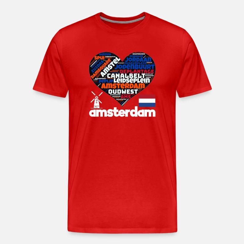 Amsterdam - Männer Premium Bio T-Shirt - Rot