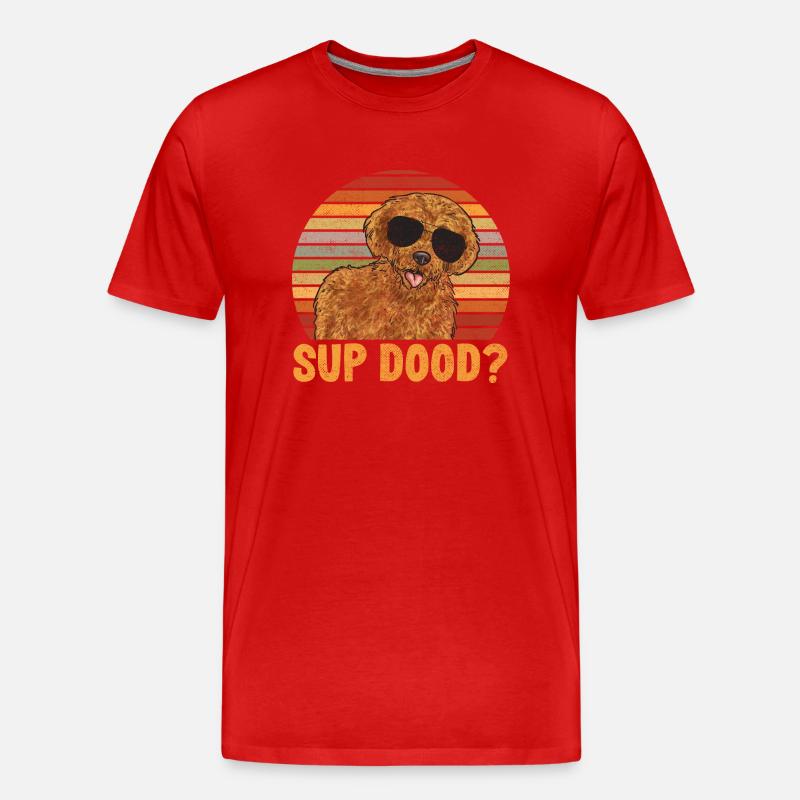 Labradoodle Hund - Männer Premium Bio T-Shirt - Rot