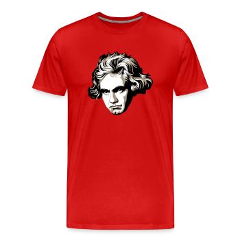 Ludwig van Beethoven - Männer Premium Bio T-Shirt - Rot - Vorne - Damien (186cm)