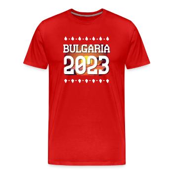 Bulgarien 2023 - Männer Premium Bio T-Shirt - Rot - Vorne - Damien (186cm)