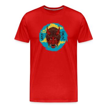 Le diable la nuit - T-shirt bio Premium Homme - rouge - Devant - Damien (186cm)
