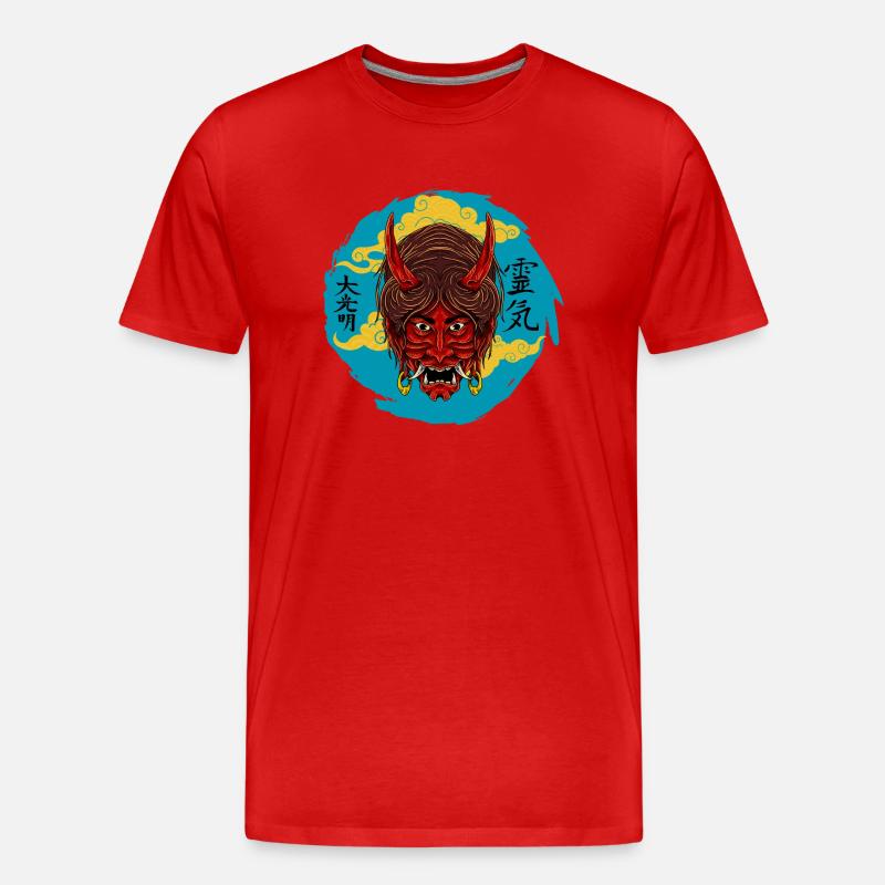 The Devil At Night - Männer Premium Bio T-Shirt - Rot
