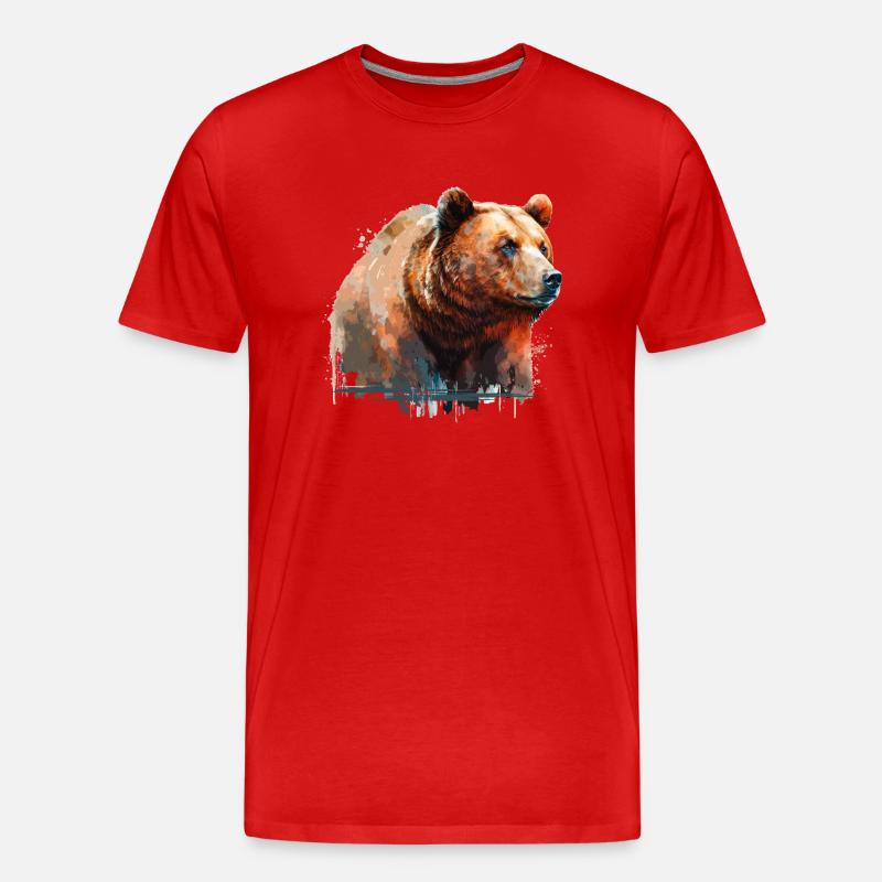 Mächtiger Bär - Männer Premium Bio T-Shirt - Rot