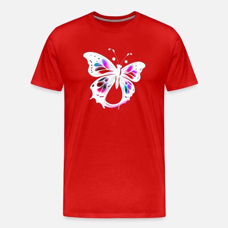 Papillon multicolore - T-shirt bio Premium Homme - rouge