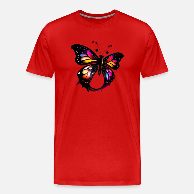 Schmetterling - Männer Premium Bio T-Shirt - Rot