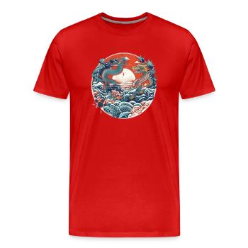 Folklore chinois - T-shirt bio Premium Homme - rouge - Devant - Damien (186cm)