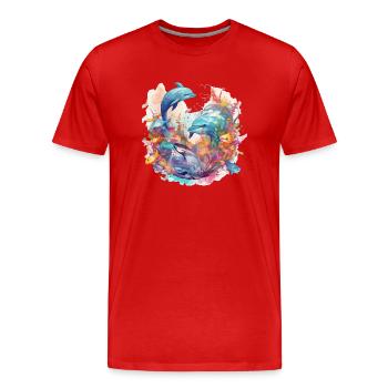 Delphine - Männer Premium Bio T-Shirt - Rot - Vorne - Damien (186cm)