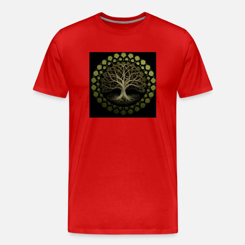 Keltischer Baum des Lebens - Männer Premium Bio T-Shirt - Rot