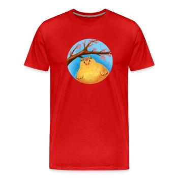 Frühlings Küken - Männer Premium Bio T-Shirt - Rot - Vorne - Damien (186cm)