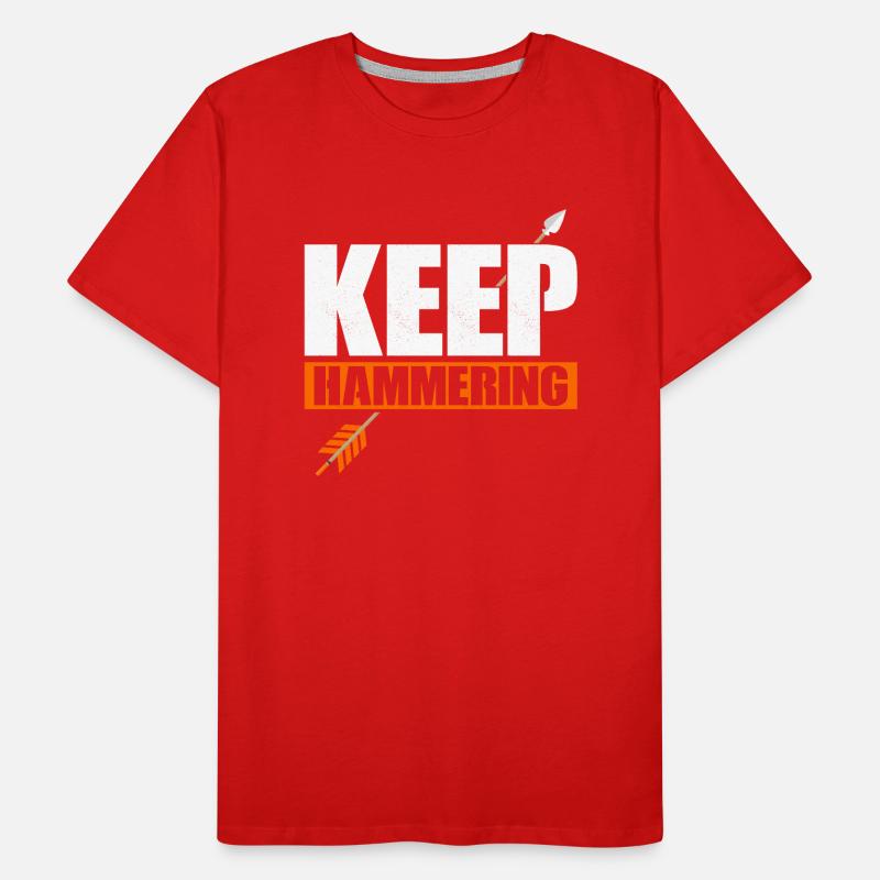 Keep Hammering Bow & Arrows Target Archery Männer Premium Bio T-Shirt