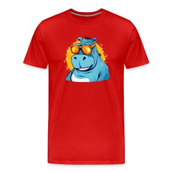 Bob l'hippopotame - T-shirt bio Premium Homme - rouge - Devant - Damien (186cm)