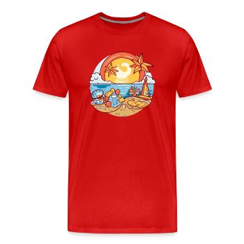 Spiele am Meer - Männer Premium Bio T-Shirt - Rot - Vorne - Damien (186cm)