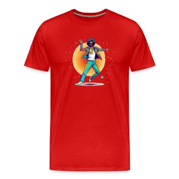 Rodolphe danseur disco - T-shirt bio Premium Homme - rouge - Devant - Damien (186cm)