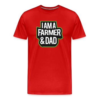 I'm A Farmer And Dad - Men's Premium Organic T-Shirt - red - Front - Damien (186cm)