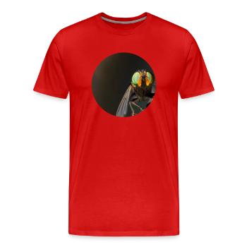 Fly Macro - Men's Premium Organic T-Shirt - red - Front - Damien (186cm)