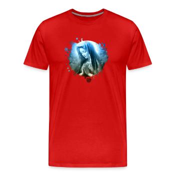 Holly Mary Maria Madonna Mariana Virgin Mary Holy - Men's Premium Organic T-Shirt - red - Front - Damien (186cm)