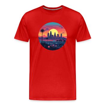 LA - T-shirt bio Premium Homme - rouge - Devant - Damien (186cm)