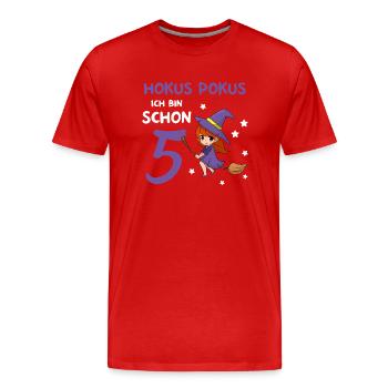 5. Geburtstag Hexerei Zauberei Hexe - Männer Premium Bio T-Shirt - Rot - Vorne - Damien (186cm)