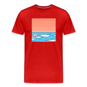 Bedrohte Tiere, Eisbär-Illustration, Erderwärmung - Männer Premium Bio T-Shirt - Rot - Vorne - Damien (186cm)